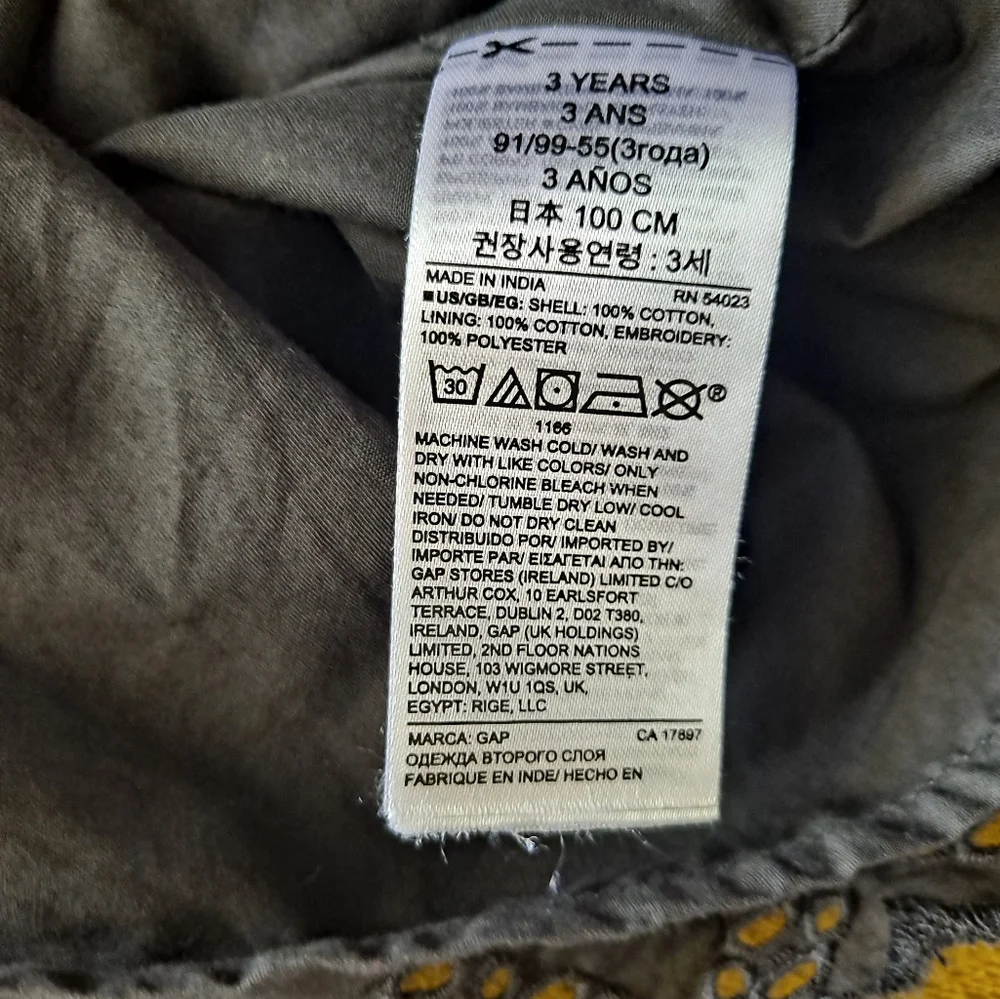 Baby GAP grey eyelit pattern dress
